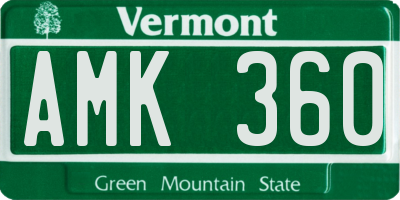 VT license plate AMK360