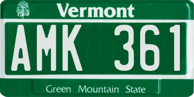 VT license plate AMK361