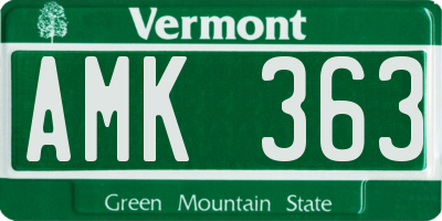 VT license plate AMK363