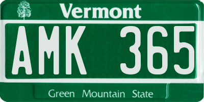 VT license plate AMK365