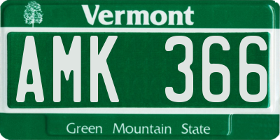 VT license plate AMK366