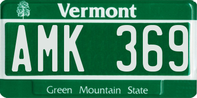 VT license plate AMK369