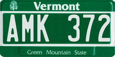 VT license plate AMK372