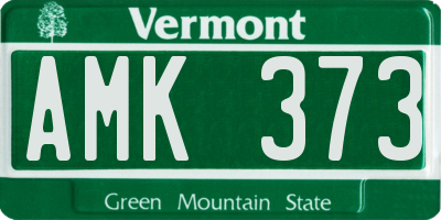 VT license plate AMK373