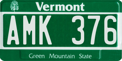 VT license plate AMK376
