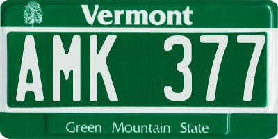 VT license plate AMK377
