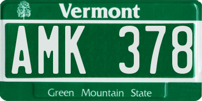 VT license plate AMK378