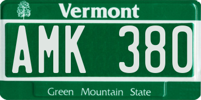 VT license plate AMK380