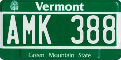 VT license plate AMK388