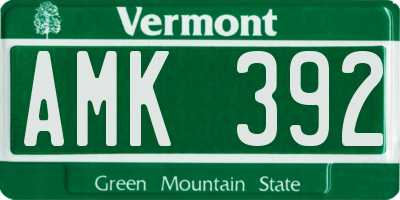 VT license plate AMK392