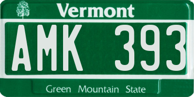 VT license plate AMK393