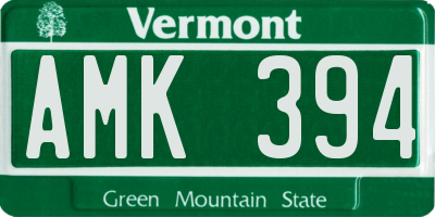 VT license plate AMK394