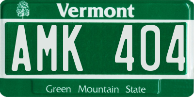 VT license plate AMK404