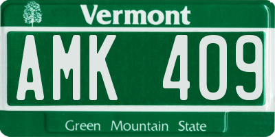 VT license plate AMK409