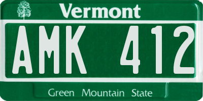 VT license plate AMK412