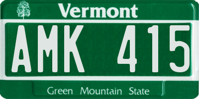 VT license plate AMK415