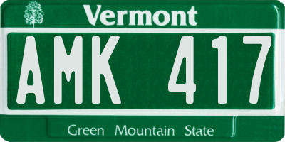 VT license plate AMK417