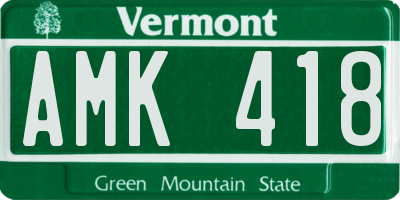 VT license plate AMK418