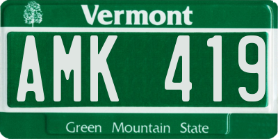 VT license plate AMK419