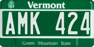 VT license plate AMK424