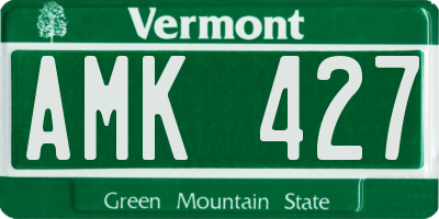 VT license plate AMK427