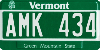 VT license plate AMK434