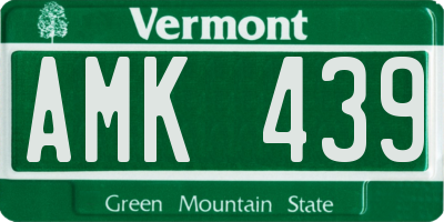 VT license plate AMK439