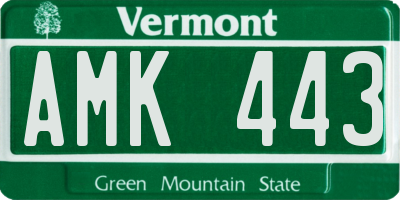 VT license plate AMK443