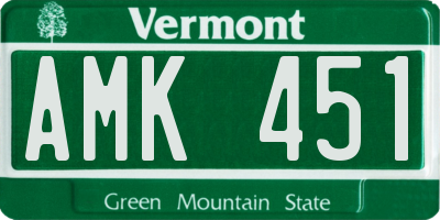 VT license plate AMK451