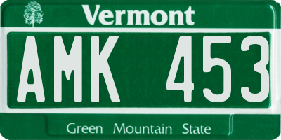 VT license plate AMK453