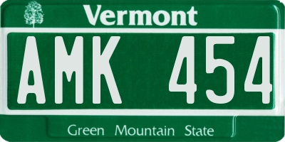 VT license plate AMK454