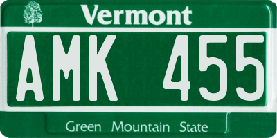 VT license plate AMK455