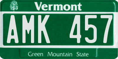 VT license plate AMK457
