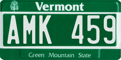 VT license plate AMK459