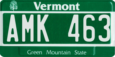 VT license plate AMK463