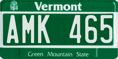 VT license plate AMK465