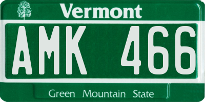 VT license plate AMK466