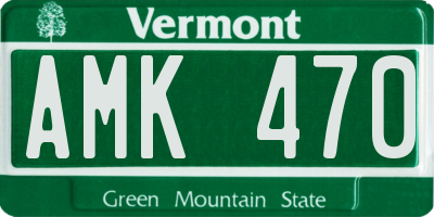 VT license plate AMK470