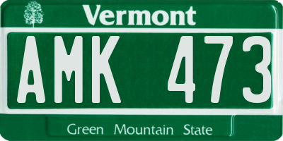 VT license plate AMK473