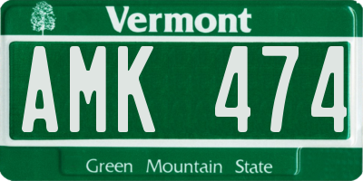 VT license plate AMK474