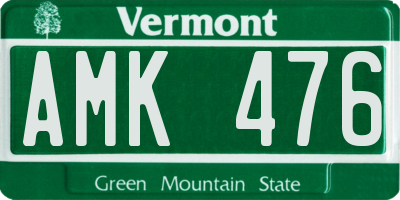 VT license plate AMK476