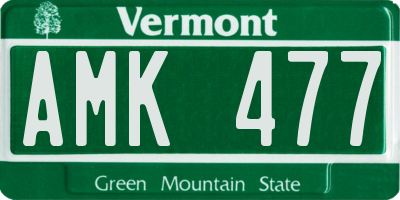 VT license plate AMK477