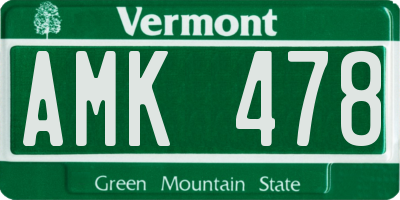 VT license plate AMK478