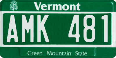 VT license plate AMK481