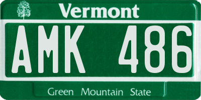 VT license plate AMK486