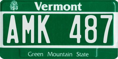 VT license plate AMK487