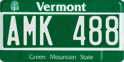 VT license plate AMK488