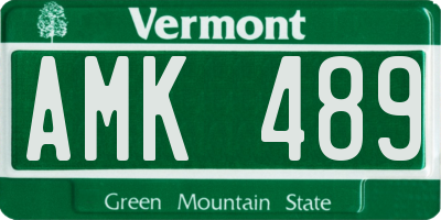VT license plate AMK489
