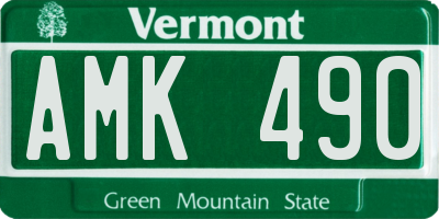 VT license plate AMK490