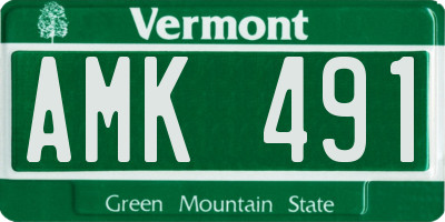 VT license plate AMK491
